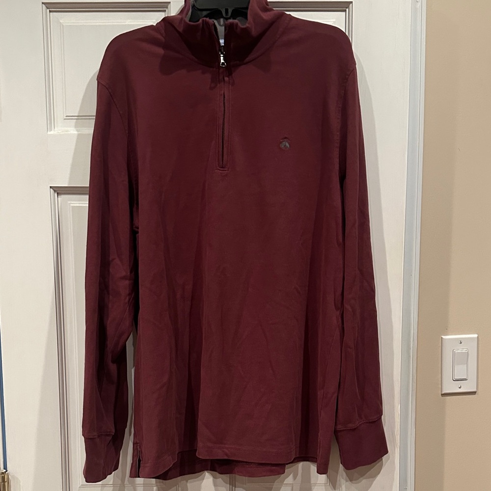 Men's Brooks Brothers Burgundy Quarter Zip Sweater